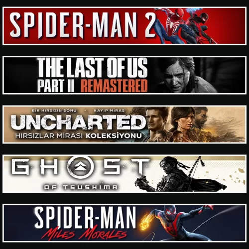 Spider 2 +TLOU2 +UNC. +Tsushima +Miles